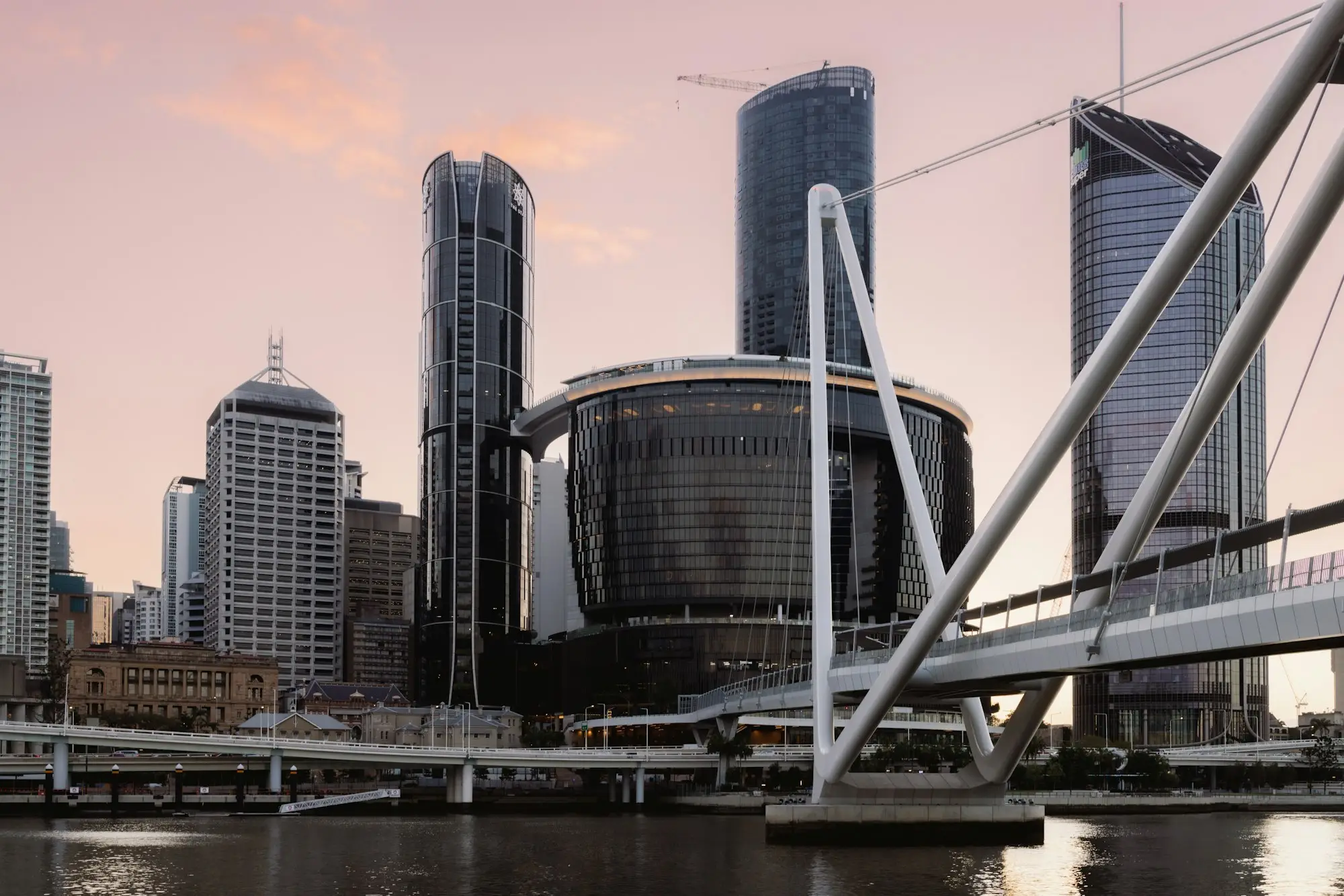 Brisbane city skyline from across the river